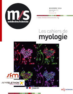 Photo de couverture : Pop (He)art
Immunofluorescence de cellules C2C12 transfectées avec un plasmide exprimant une GFP cytoplasmique (cellules au centre de l’image). Les noyaux sont marqués au DAPI. Un marquage avec un anticorps anti-
alpha-tubuline acétylée marque le réseau microtubulaire (cytosquelette) des cellules. Le marquage du contour des cellules a été augmenté via l’outil « Find edge » sur Image. L’image a été acquise sur un
microscope confocal Nikon ECLIPSE Ti-E inversé (x20). Avec cette photo, Anna Rausch De Traubenberg a reçu le premier prix MyoImage lors des journées de la Société française de myologie (SFM) 2023. (© Lezgo Lab)