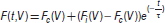 $ F{(t,V)}=F_C{(V)}+{(F_i{(V)-F_C{(V)}})}e^{(-\frac t\tau)}$